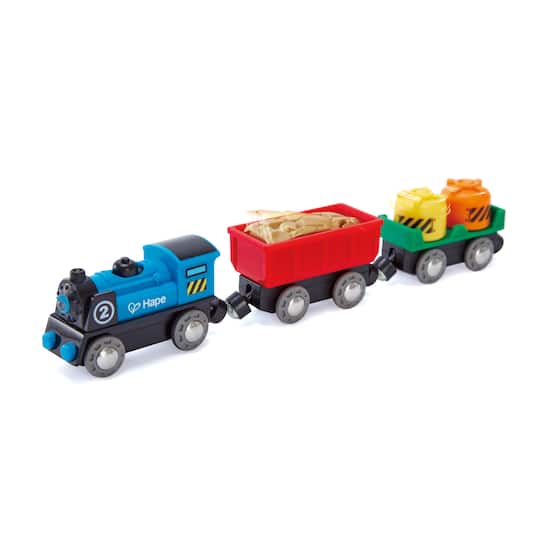 Hape Battery Powered Rolling-Stock Colorful Wooden Train Set